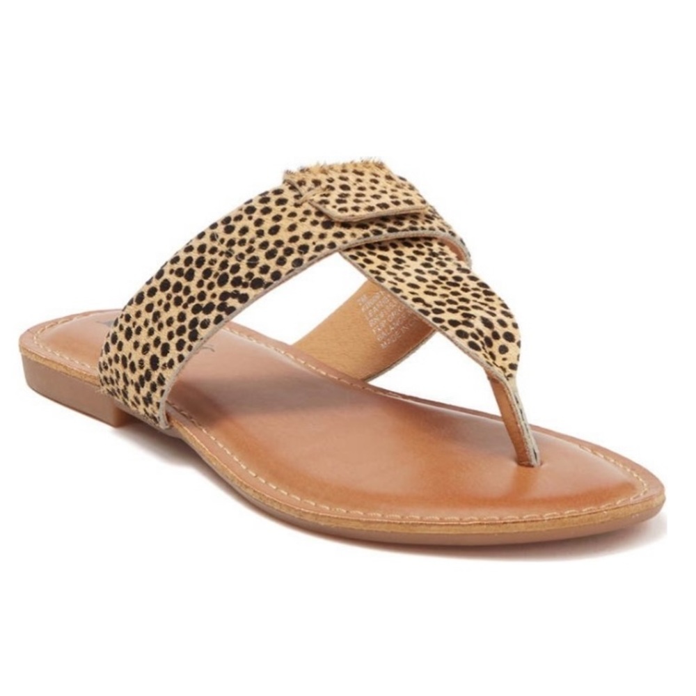 Korks By Kork-Ease Tan Dawn Genuine Calf Hair Thong Flat Sandal Size 6